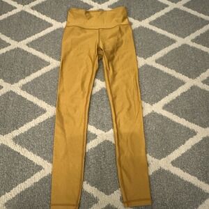 EUC! Athleta Ultra High Rise Shine Elation‎ Tight tuscan gold Small XS